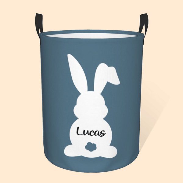Personalizado lindo conejo cola de conejo de lavandería Cesta de almacenamiento de gran capacidad organizador de juguetes libros pequeños artículos de