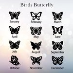 Personalised Dainty Hollow Birth Butterfly Necklace with Name Birthday Gift for Her