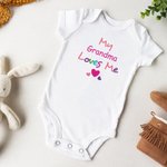 Personalised Somebody Loves Me Colourful Kid T-shirt Baby Onesie with Name Birthday Baby Shower Gift for Baby Children