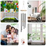 Personalized Photo Cardinal Wind Chimes with Name Outdoor Accessories Garden Decor Memorial Sympathy Gift for Family Friend