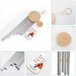 Personalized Photo Cardinal Wind Chimes with Name Outdoor Accessories Garden Decor Memorial Sympathy Gift for Family Friend