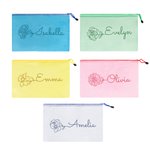 Personalized Birth Flower Cosmetic Bag with Name Waterproof Beach Pool Accessory Bridesmaid Wedding Birthday Party Favor for Her