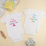 Personalised Somebody Loves Me Colourful Kid T-shirt Baby Onesie with Name Birthday Baby Shower Gift for Baby Children