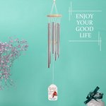 Personalized Photo Cardinal Wind Chimes with Name Outdoor Accessories Garden Decor Memorial Sympathy Gift for Family Friend