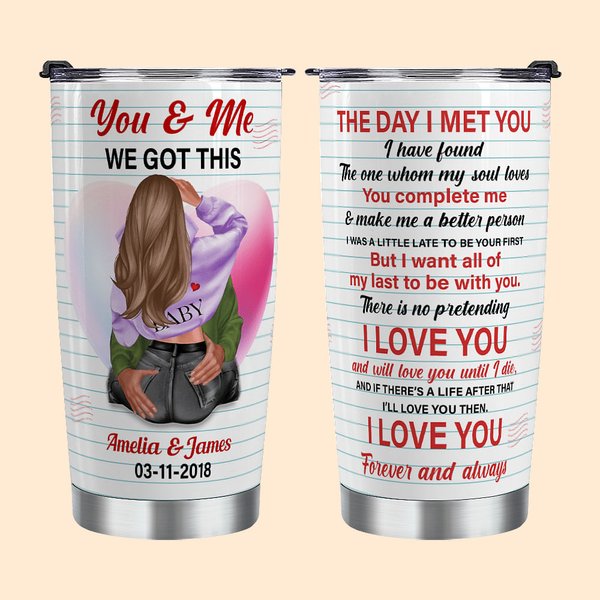 Personalisierte Sie und ich 20oz Edelstahl Becher mit Namen Valentinstag Geschenk für Paar