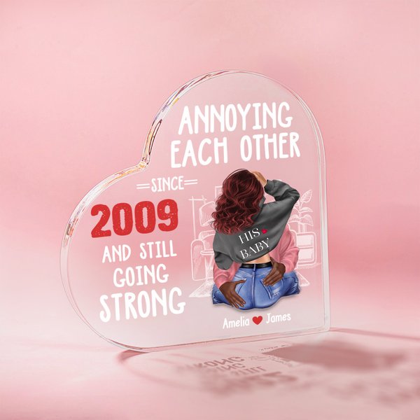 Personalizada Sala de estar molestos unos a otros durante años Corazón placa de acrílico Día de San Valentín Regalo de aniversario para la pareja