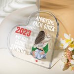 Personalizada Ciudad Ocupada Molestarse mutuamente durante años Corazón Placa de acrílico Día de San Valentín Aniversario Regalo para Pareja