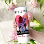 Personalized Pink Love You Are Still Hotter Than This Coffee 20oz Skinny Tumbler Valentine’s Day Anniversary Gift for Couple