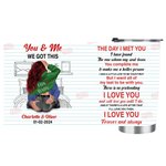 Personalized You & Me 20oz Stainless Steel Tumbler with Name and Words of Love Valentine's Day Anniversary Gift for Couple
