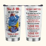 Personalisierte Ich liebe dich 20oz Edelstahl Becher mit Namen und Worte der Liebe Valentinstag Jahrestag Geschenk für Paar