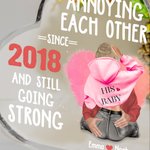 Personalizada acuarela amor molestos unos a otros durante años corazón placa de acrílico Día de San Valentín regalo de aniversario para la pareja