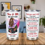Personalisierte Sie und ich 20oz Edelstahl Becher mit Namen Valentinstag Geschenk für Paar