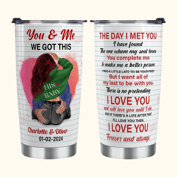 Personalisierte Ich liebe dich für immer und immer 20oz Edelstahl Becher mit Worten der Liebe Valentinstag Geschenk für Paar