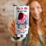 Personalisierte Sie & Me We Got This 20oz Edelstahl Becher mit Namen und Datum Jahrestag Geschenk für Paar