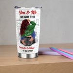 Personalized You & Me 20oz Stainless Steel Tumbler with Name and Words of Love Valentine's Day Anniversary Gift for Couple