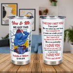 Personalisierte Ich liebe dich 20oz Edelstahl Becher mit Namen und Worte der Liebe Valentinstag Jahrestag Geschenk für Paar