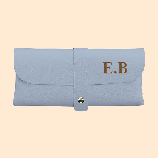 Sac de Rangement pour Lunettes Personnalisé avec Nom Sac en Cuir PU Cadeau Anniversaire Mariage pour Ami Famille