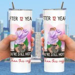 Gepersonaliseerde Bubble Pink Food Grade Steel Roestvrij 20oz Skinny Tumbler Valentijnsdag Verjaardagscadeau voor echtpaar