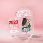 Personalizada Ciudad Ocupada Molestarse mutuamente durante años Corazón Placa de acrílico Día de San Valentín Aniversario Regalo para Pareja