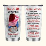 Personalisierte Sie & Me We Got This 20oz Edelstahl Becher mit Namen und Datum Jahrestag Geschenk für Paar