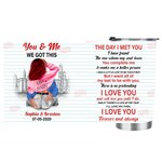 Personalisierte Sie & Me We Got This 20oz Edelstahl Becher mit Namen und Datum Jahrestag Geschenk für Paar
