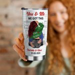 Personalized You & Me 20oz Stainless Steel Tumbler with Name and Words of Love Valentine's Day Anniversary Gift for Couple