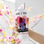 Personalized Pink Love You Are Still Hotter Than This Coffee 20oz Skinny Tumbler Valentine’s Day Anniversary Gift for Couple