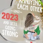 Personalizada Ciudad Ocupada Molestarse mutuamente durante años Corazón Placa de acrílico Día de San Valentín Aniversario Regalo para Pareja