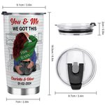 Personalized You & Me 20oz Stainless Steel Tumbler with Name and Words of Love Valentine's Day Anniversary Gift for Couple