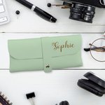 Personalised PU Leather Multi Colour Glasses Storage Bag with Name Birthday Wedding Gift for Friend or Family