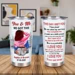 Personalisierte Sie & Me We Got This 20oz Edelstahl Becher mit Namen und Datum Jahrestag Geschenk für Paar