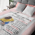 Personalized Cozy Living Room Blanket with Name and Words of Love Romantic Home Decoration Valentine's Day Anniversary Gift for Couple