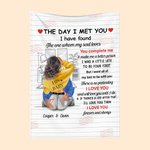 Personalized Cozy Living Room Blanket with Name and Words of Love Romantic Home Decoration Valentine's Day Anniversary Gift for Couple