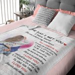 Personalized Bubble Love Heart Blanket with Name and Words of Love Valentine's Day Anniversary Gift for Couple
