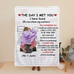 Coperta da camera da letto personalizzata con nome e parole d'amore Decorazione romantica per la casa Regalo di anniversario di San Valentino per la c