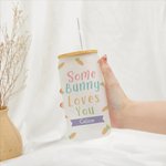 Personalizado Algún Conejito Te Quiere Pascua Zanahoria Escarchada Lata Vasos con Nombre Pascua Regalo para Niños Familia