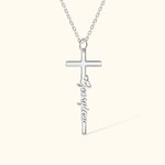 Personligt korshalsband med namn i sterlingsilver konfirmationspresent tjej guld silver roséguld unik gåva namnhalsband