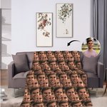 Personalised Face Photo Fleece Blanket Funny Avatar Home Decoration Birthday Gift for Family Friend