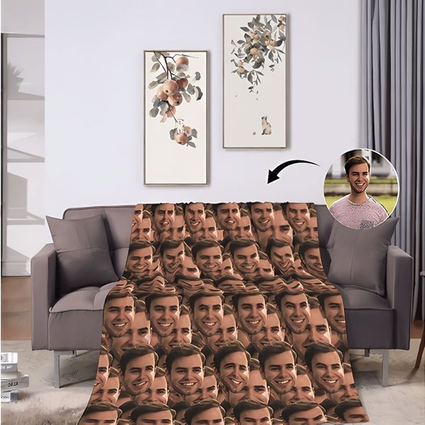 Personalisierte Gesicht Foto Fleece Decke Lustiger Avatar Haus Dekoration Geburtstag Geschenk für Familie Freunde