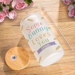 Personalizado Algún Conejito Te Quiere Pascua Zanahoria Escarchada Lata Vasos con Nombre Pascua Regalo para Niños Familia