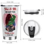 Bicchiere personalizzato in acciaio inox da 20 oz con nome e parole d'amore Regalo di San Valentino per l'anniversario della coppia