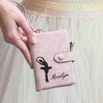 Portefeuille Tri-Fold en cuir avec nom pour danseuse de ballet Cadeau d'anniversaire de danse pour femme fille