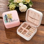 Libro Personalizado Nacimiento Flor Joyero Portátil Accesorio de Viaje Cumpleaños Regalo de Novia para Mujer Amante de los Libros