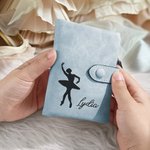 Portefeuille Tri-Fold en cuir avec nom pour danseuse de ballet Cadeau d'anniversaire de danse pour femme fille