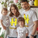 Personalizado lindo conejito Chick Letras Onesie bebé Camiseta Sudadera Padres-niños Ropa Pascua Baby Shower Regalo para la familia Kid
