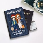 Henkilökohtainen Travel Partners for Life PU Nahka Passport Cover Ystävänpäivä Travel Trip Accessory Lahja pariskunnalle Ystävät