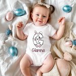 Personalizado lindo conejito Chick Letras Onesie bebé Camiseta Sudadera Padres-niños Ropa Pascua Baby Shower Regalo para la familia Kid