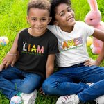 Personalisierte niedlichen Hase Huhn Muster Name Ostern Shirt Sweatshirt Baby Onesie Eltern-Kinder-Kleidung Ostern Geschenk für Familie