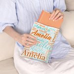 Funda protectora para libros personalizada hecha a mano con bolsillo y nombre Regalo de cumpleaños de vuelta al cole para amante de los libros