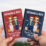 Henkilökohtainen Travel Partners for Life PU Nahka Passport Cover Ystävänpäivä Travel Trip Accessory Lahja pariskunnalle Ystävät
